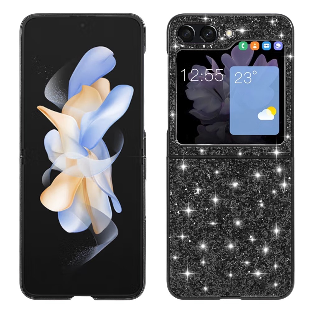 Samsung Galaxy Z Flip 5 Glitterhoesje, zwart