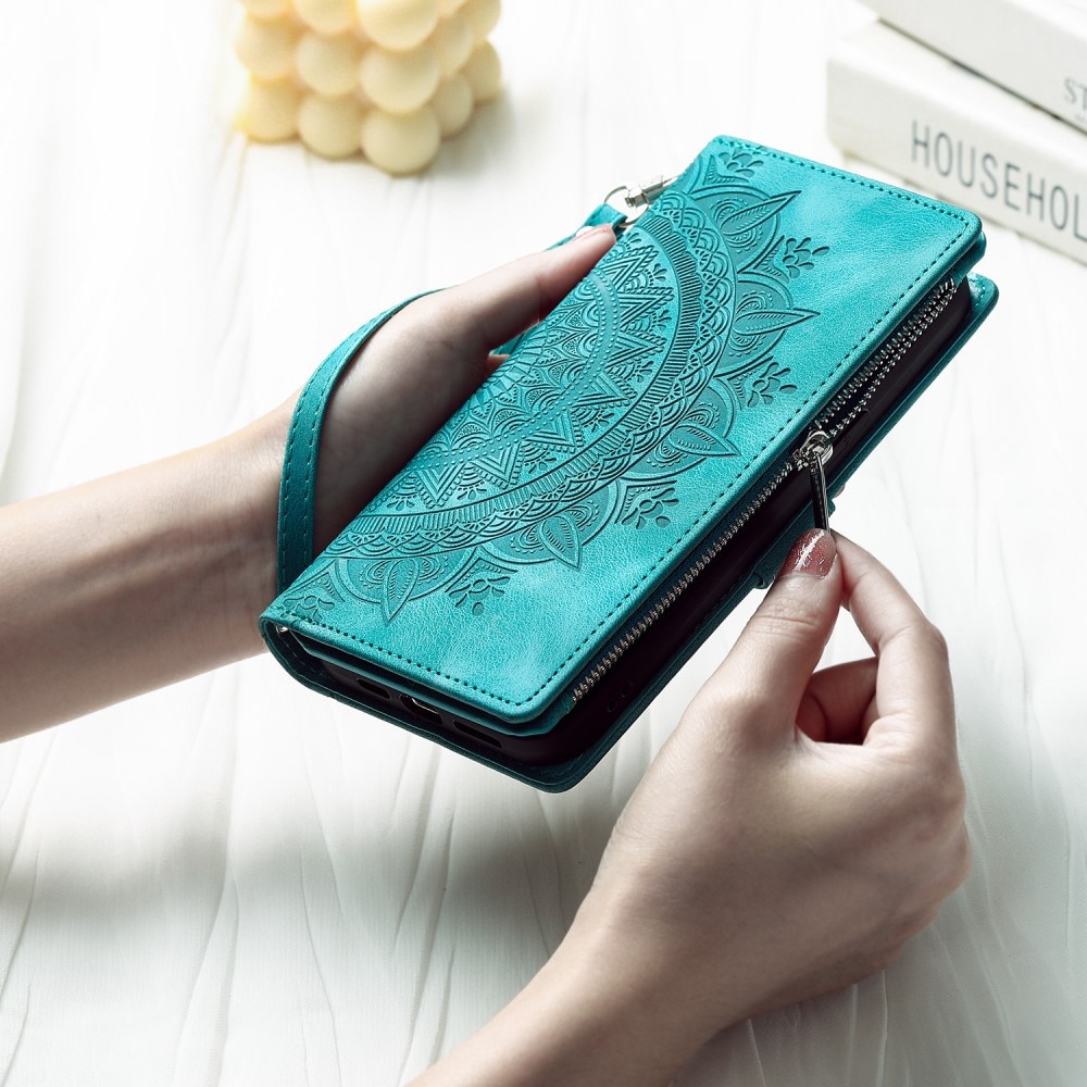Samsung Galaxy S23 FE Portemonnee tas Mandala, groen