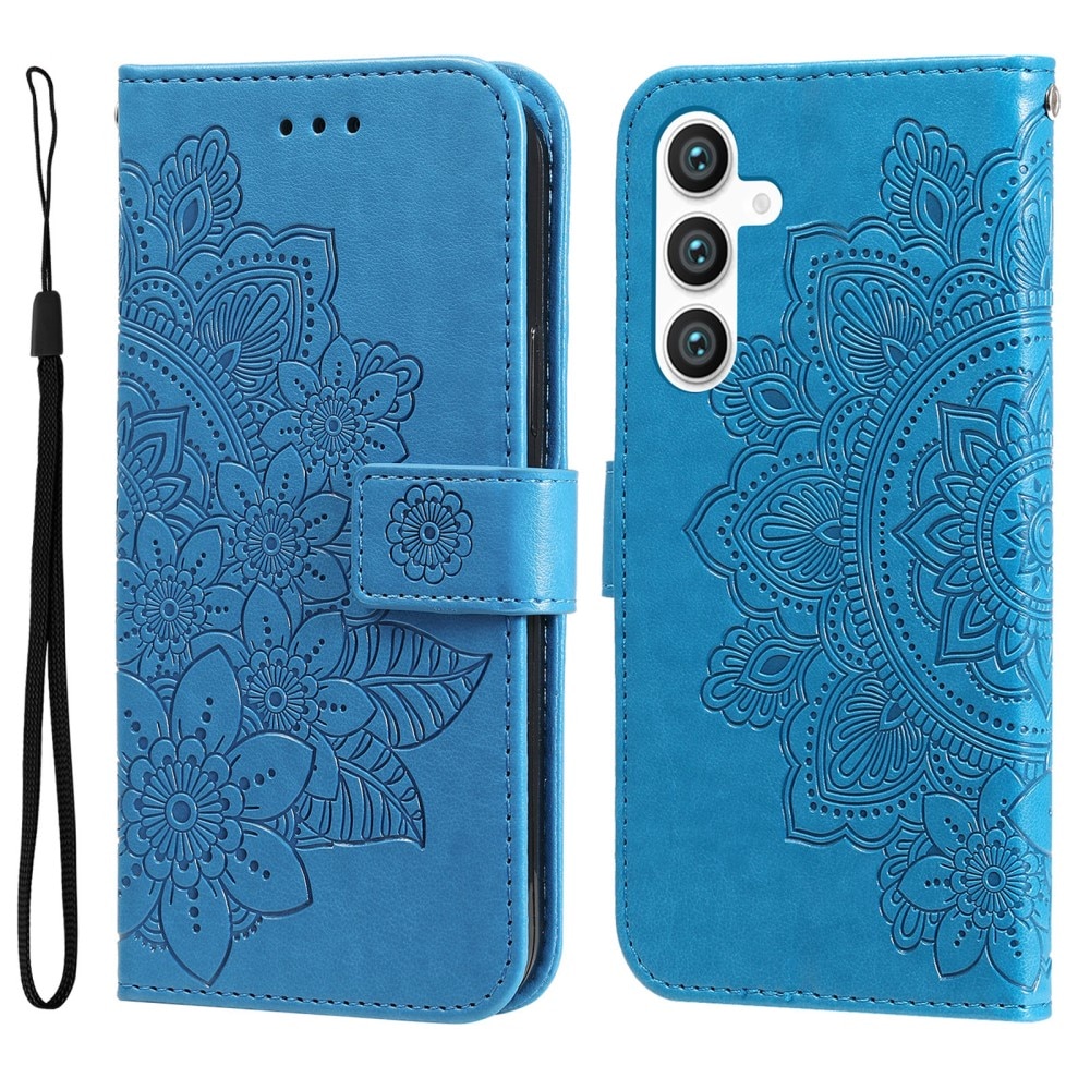 Samsung Galaxy S23 FE Leren Mandalahoesje blauw