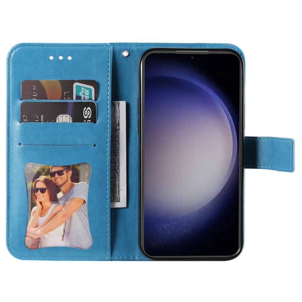 Samsung Galaxy S23 FE Leren Mandalahoesje blauw