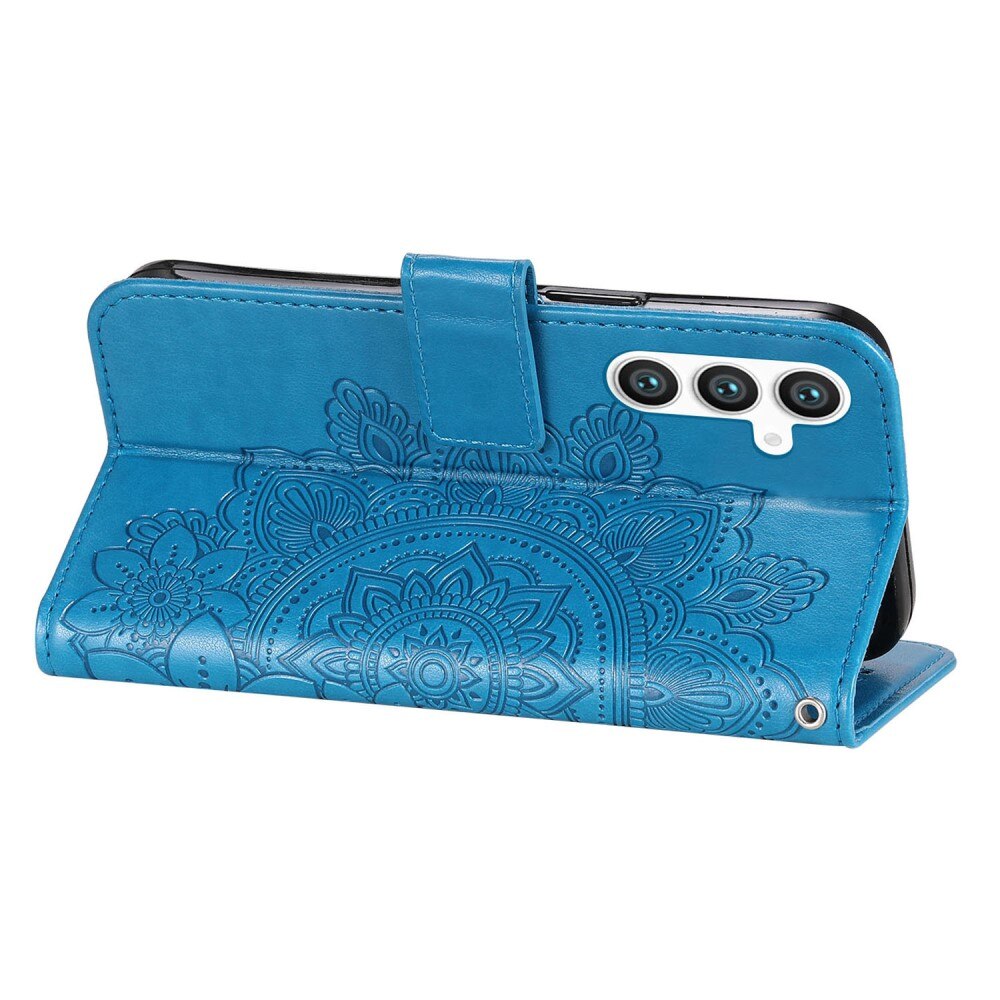 Samsung Galaxy S23 FE Leren Mandalahoesje blauw