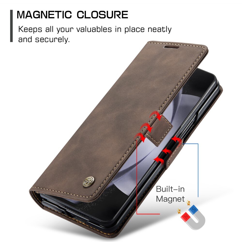 Slim Bookcover hoesje Samsung Galaxy Z Fold 5 bruin