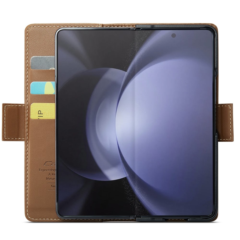 RFID blocking Slim Bookcover hoesje Samsung Galaxy Z Fold 5 bruin