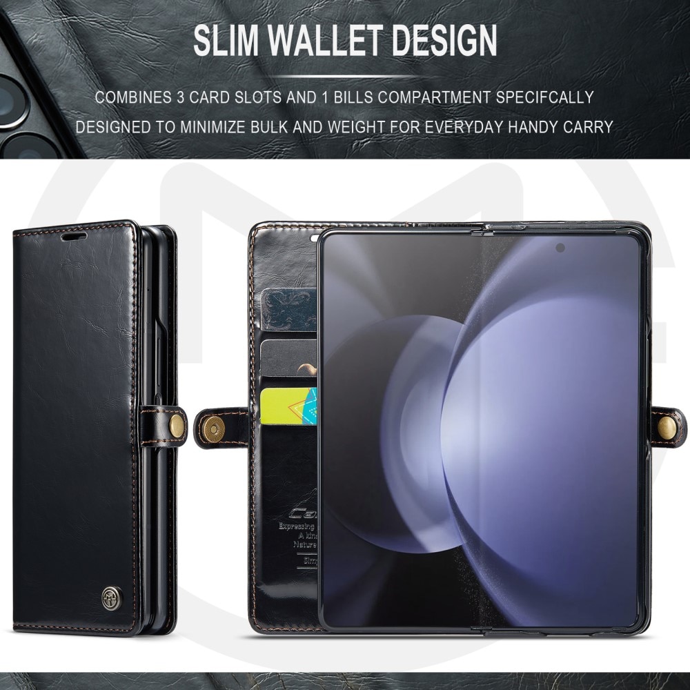Kunstleren hoesje Samsung Galaxy Z Fold 5 zwart