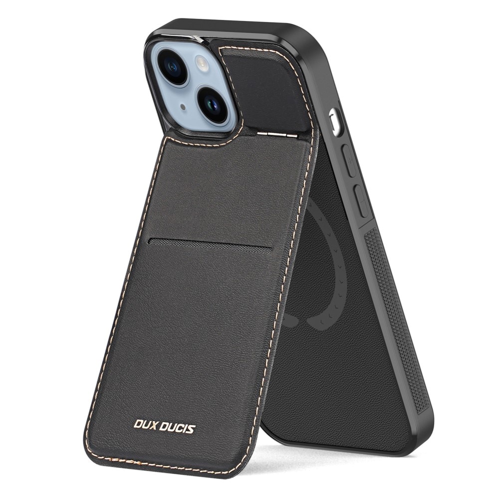 Rafi Series RFID MagSafe Wallet Stand Case iPhone 15 zwart