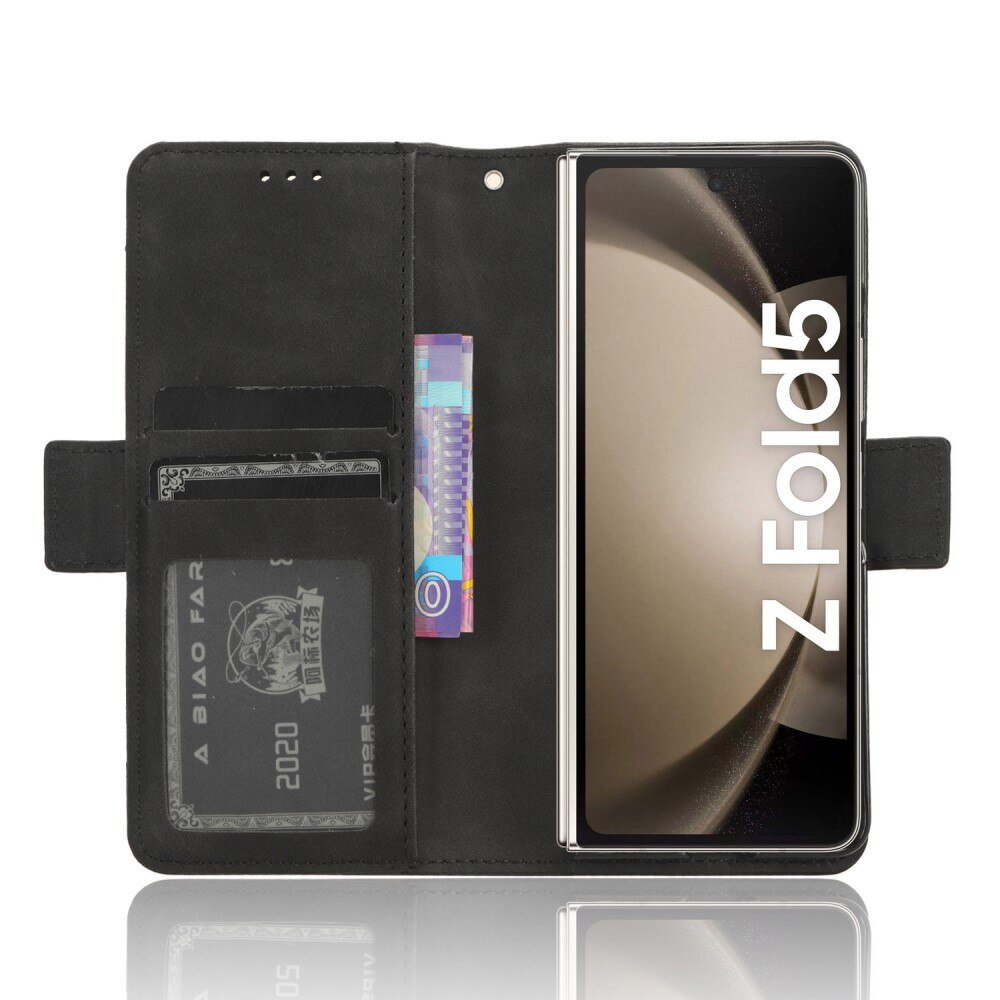 Samsung Galaxy Z Fold 5 Multi Portemonnee hoesje met penhouder zwart