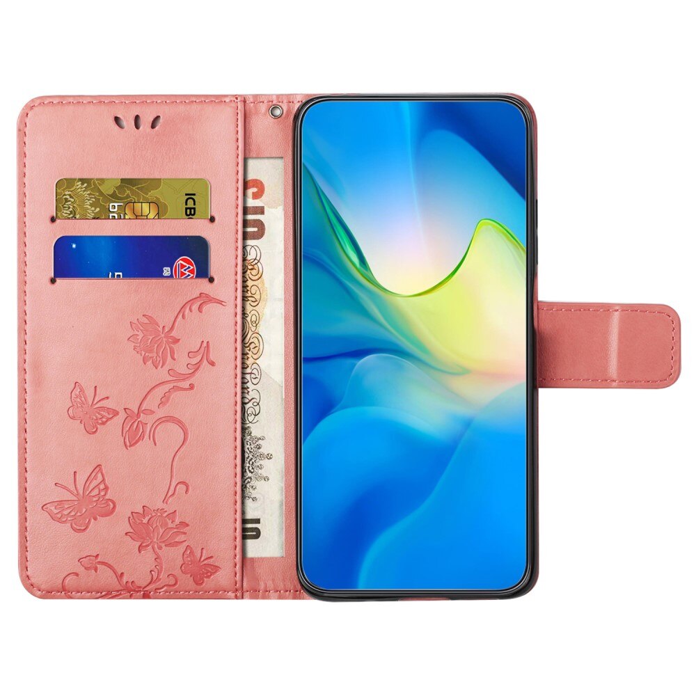  Nokia C32 Leren vlinderhoesje Roze