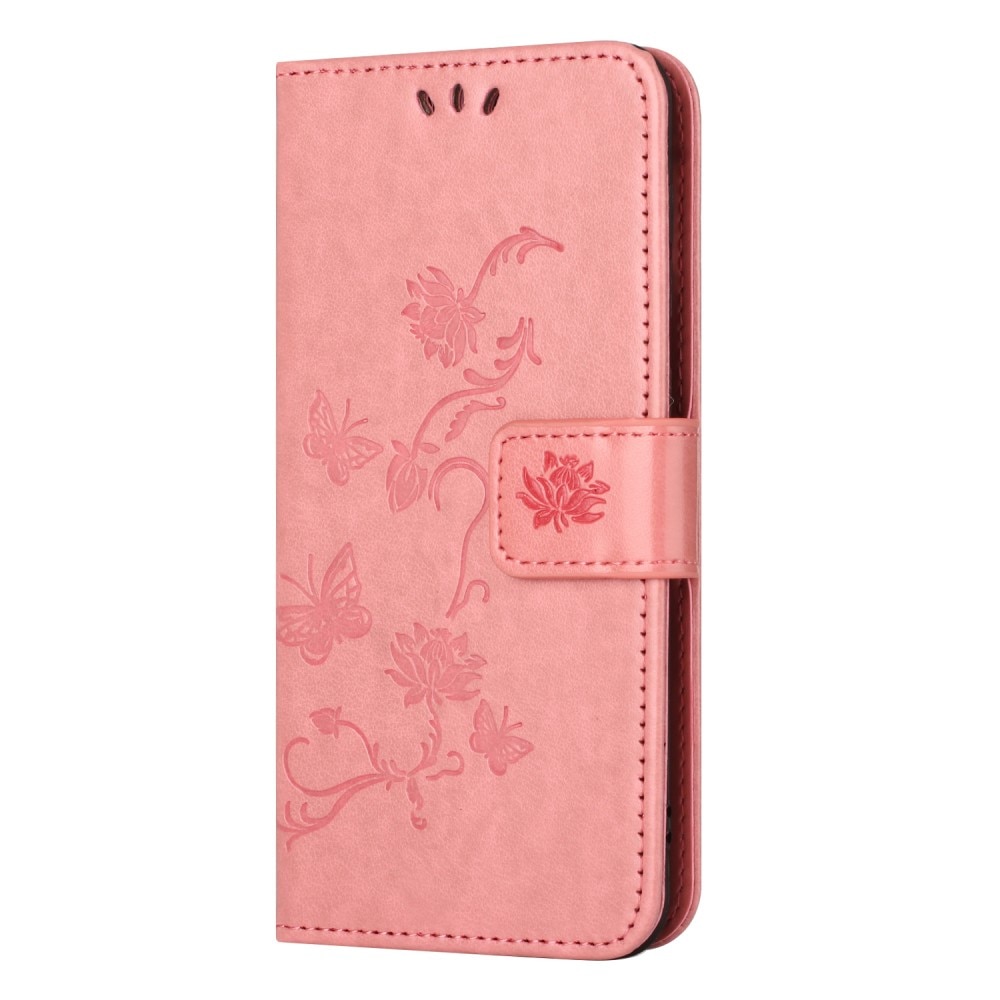 Nokia C22 Leren vlinderhoesje roze