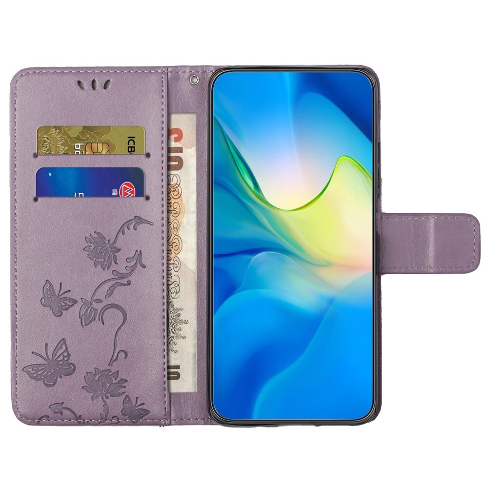  Nokia C32 Leren vlinderhoesje Paars