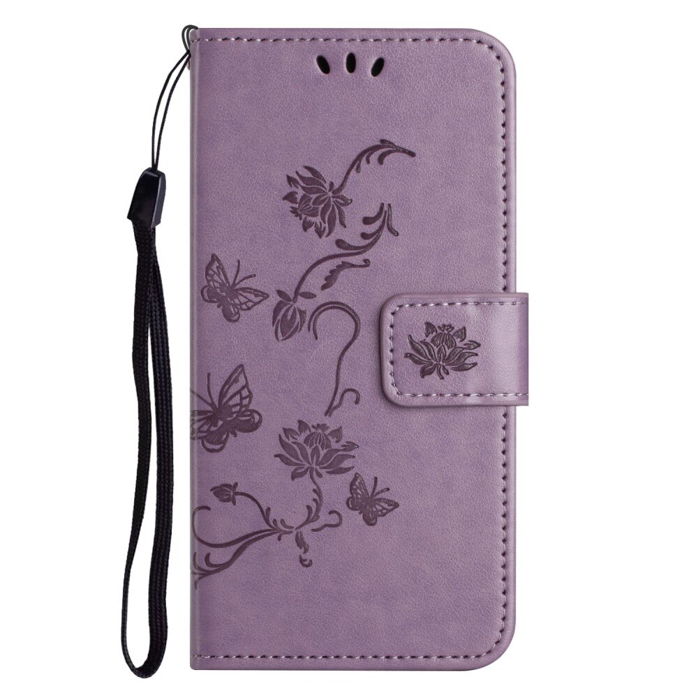  Nokia C32 Leren vlinderhoesje Paars