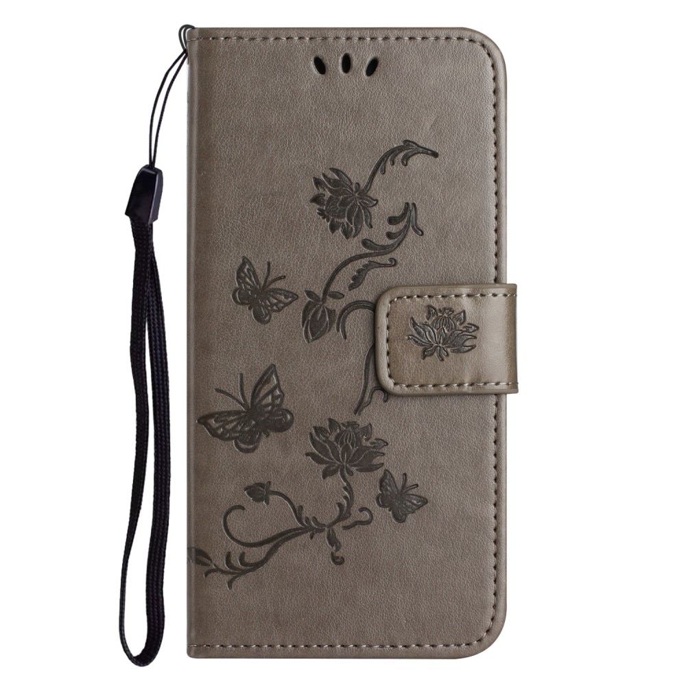  Nokia C32 Leren vlinderhoesje Grijs