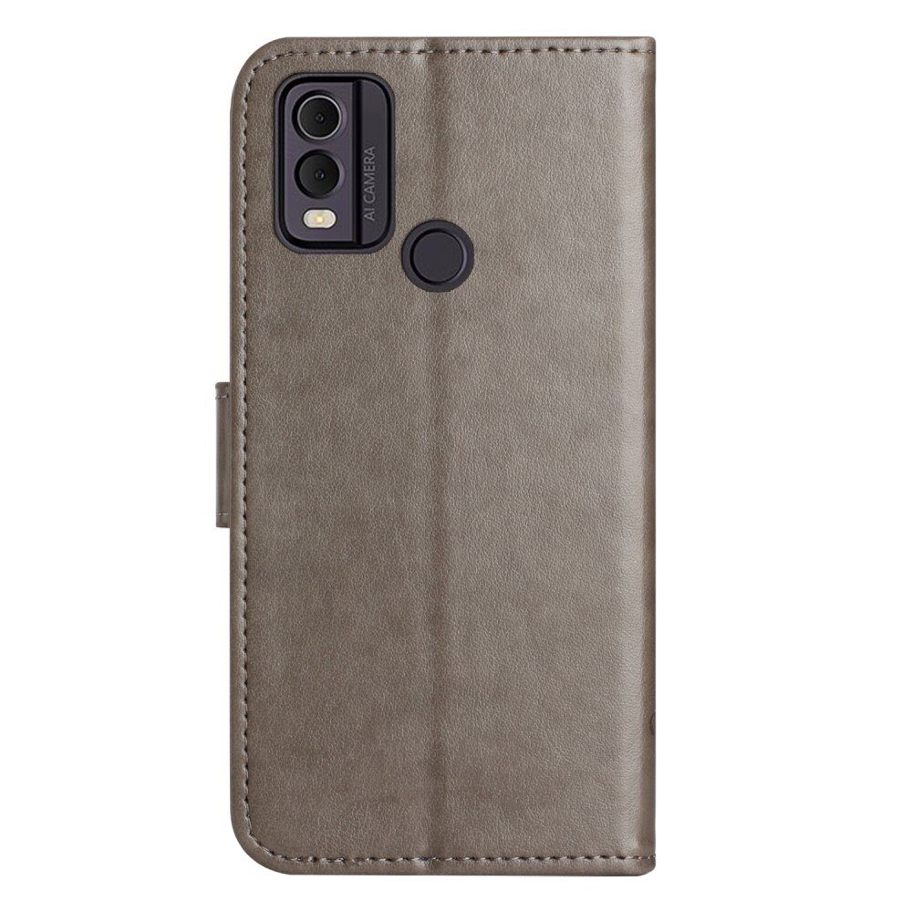  Nokia C32 Leren vlinderhoesje Grijs