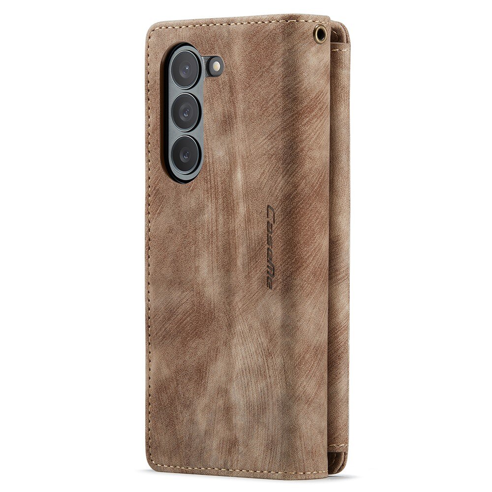 Bookcover hoesje Rits Samsung Galaxy Z Fold 5 bruin