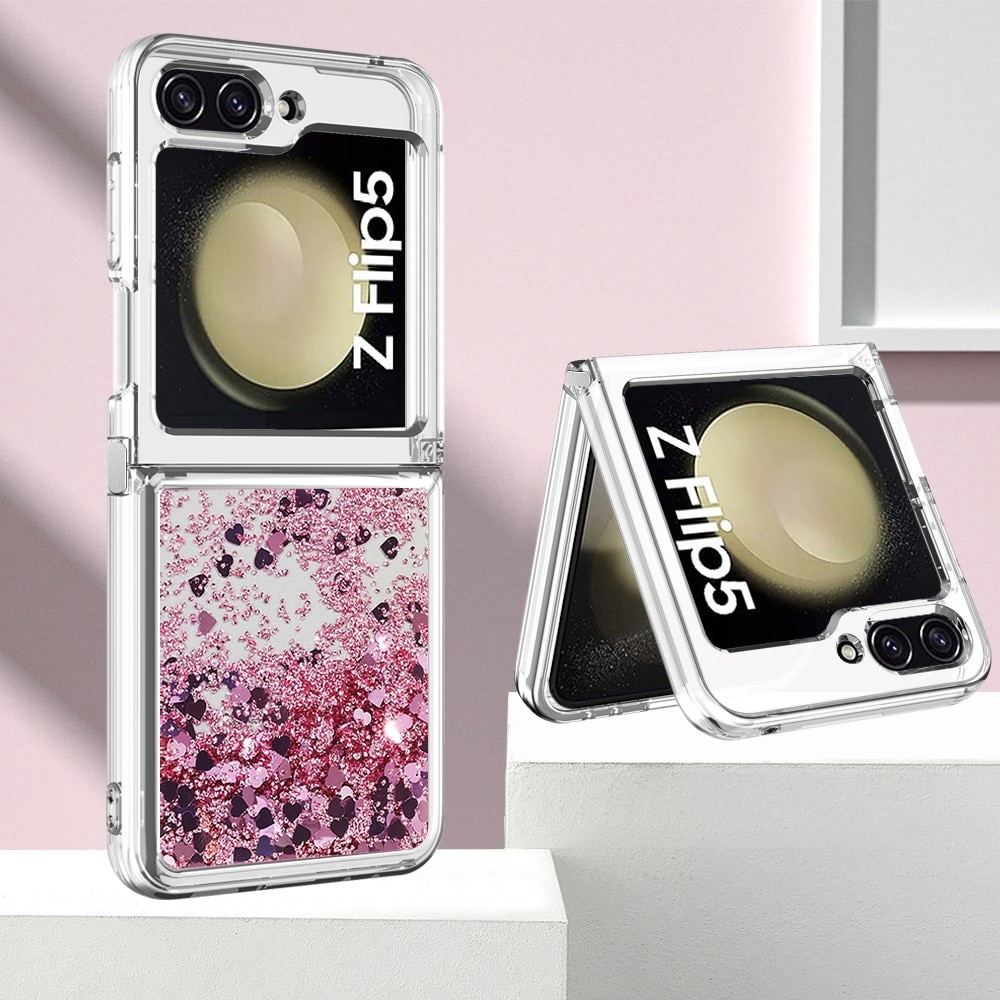 Samsung Galaxy Z Flip 5 Glitter Powder TPU Hoesje roze