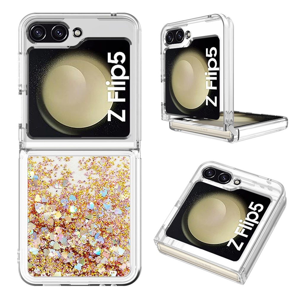 Samsung Galaxy Z Flip 5 Glitter Powder TPU Hoesje goud