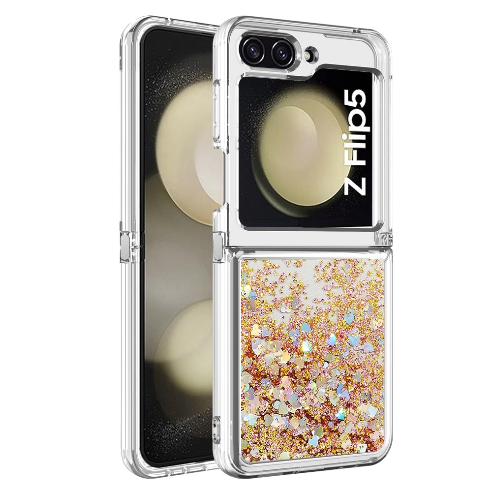 Samsung Galaxy Z Flip 5 Glitter Powder TPU Hoesje goud