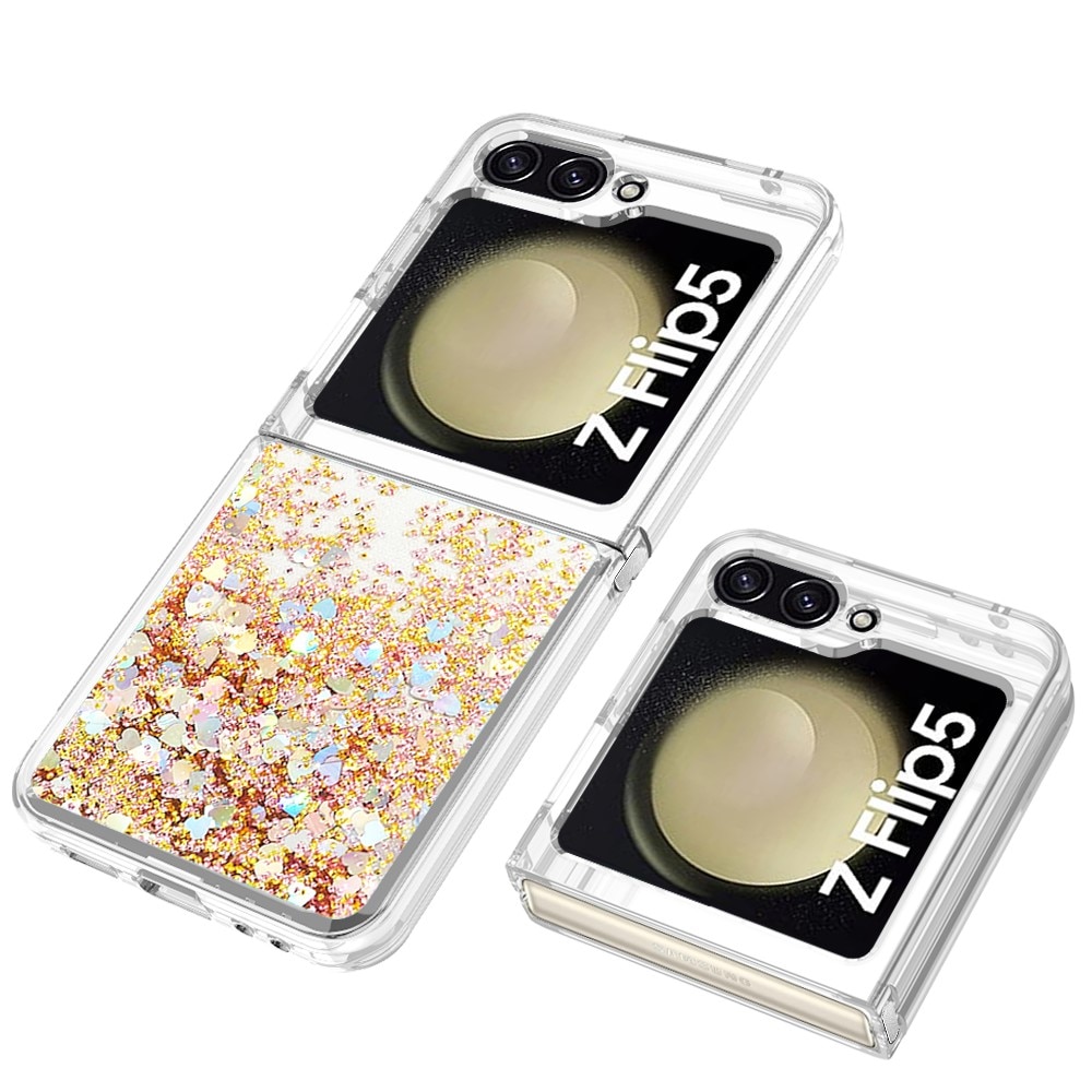 Samsung Galaxy Z Flip 5 Glitter Powder TPU Hoesje goud