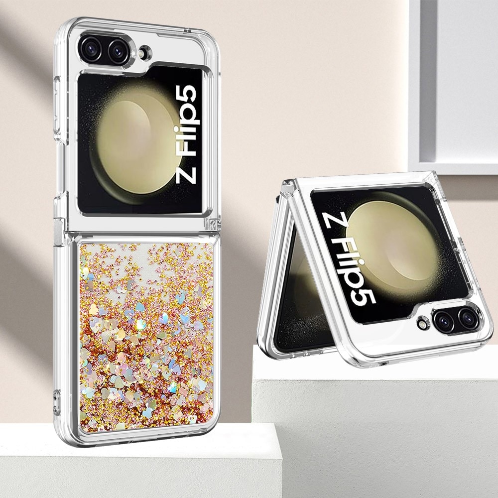 Samsung Galaxy Z Flip 5 Glitter Powder TPU Hoesje goud