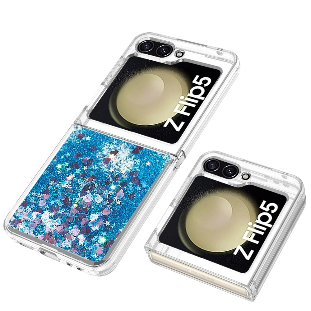 Samsung Galaxy Z Flip 5 Glitter Powder TPU Hoesje blauw