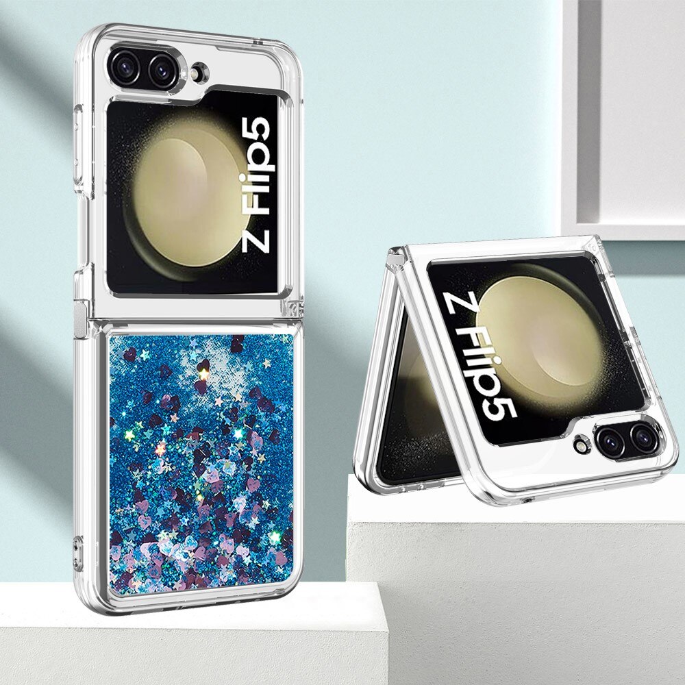 Samsung Galaxy Z Flip 5 Glitter Powder TPU Hoesje blauw