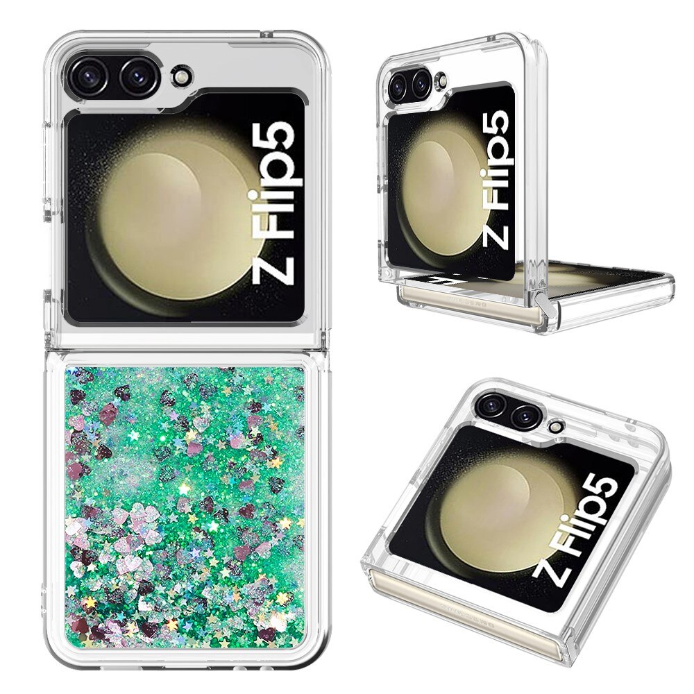 Samsung Galaxy Z Flip 5 Glitter Powder TPU Hoesje groen