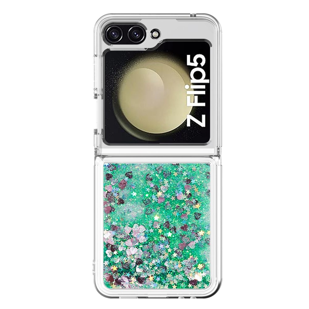 Samsung Galaxy Z Flip 5 Glitter Powder TPU Hoesje groen