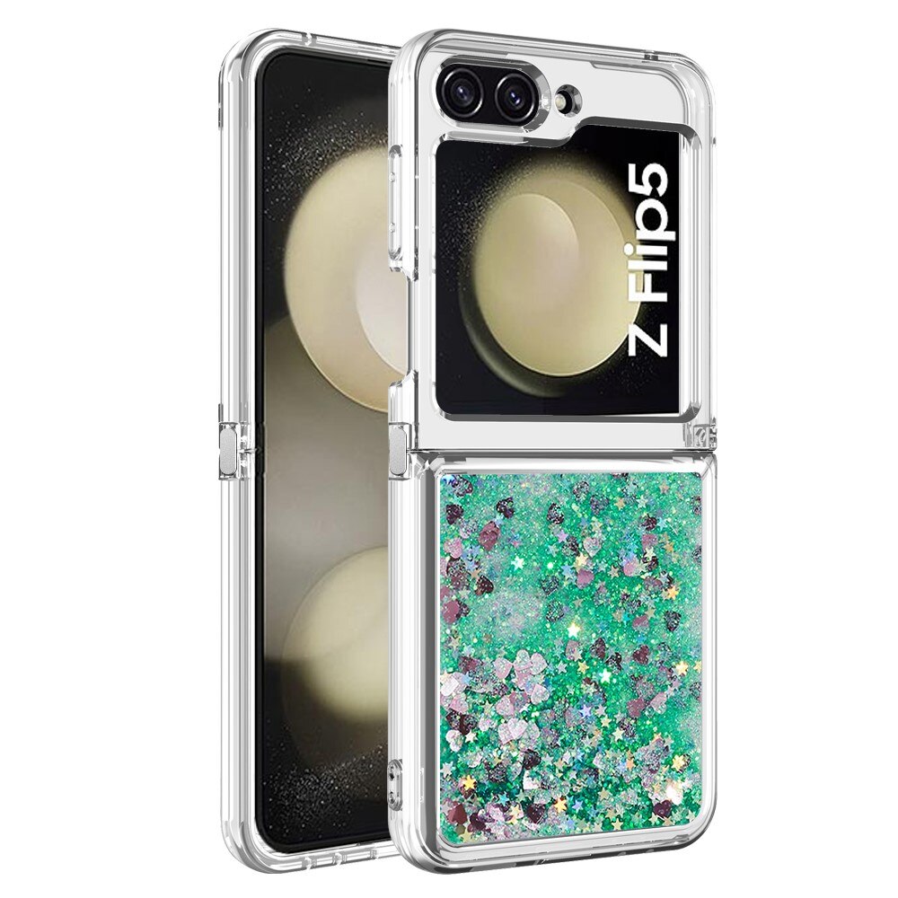 Samsung Galaxy Z Flip 5 Glitter Powder TPU Hoesje groen