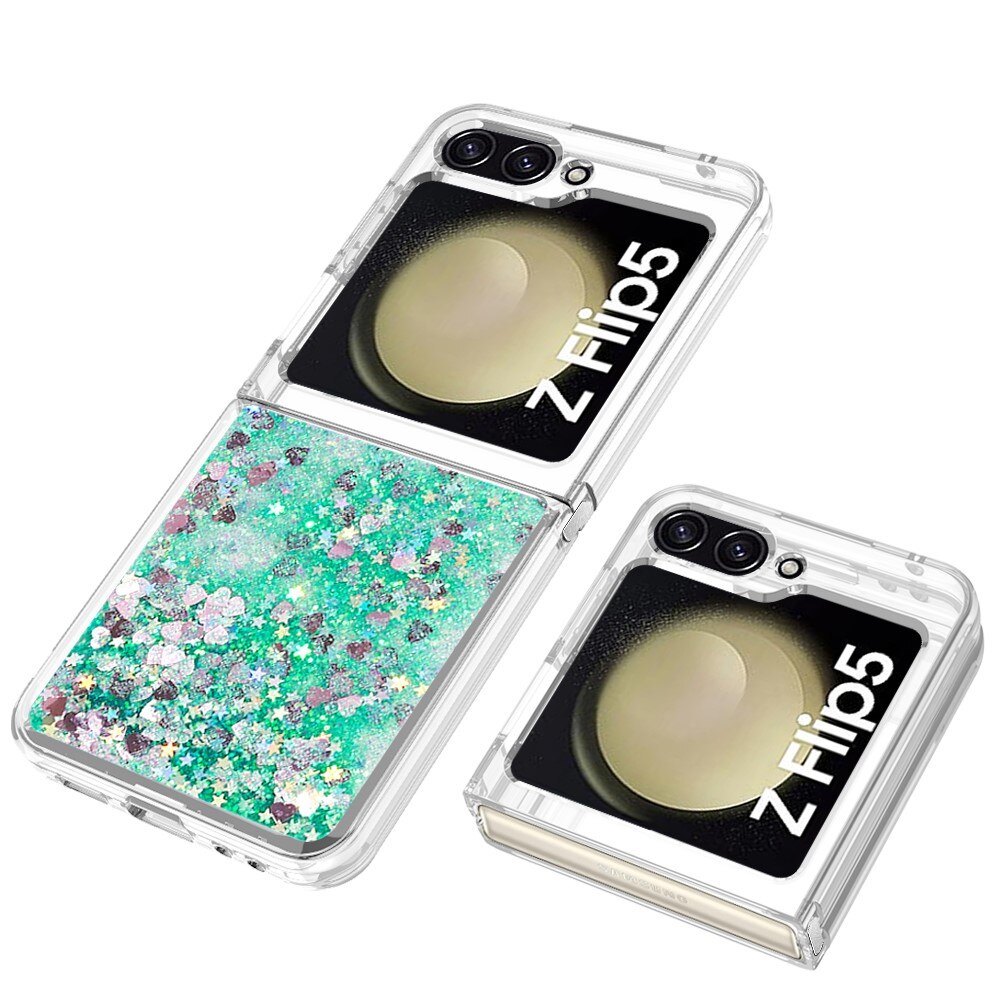 Samsung Galaxy Z Flip 5 Glitter Powder TPU Hoesje groen