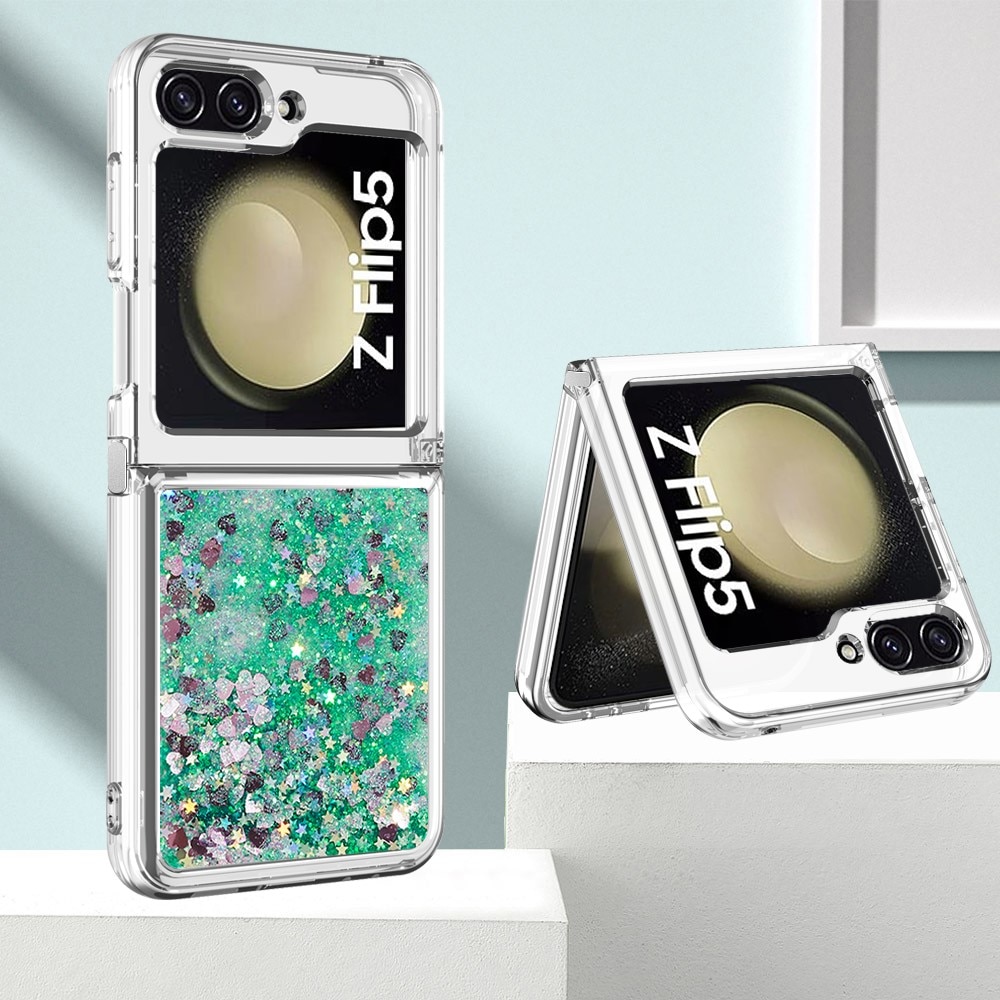 Samsung Galaxy Z Flip 5 Glitter Powder TPU Hoesje groen