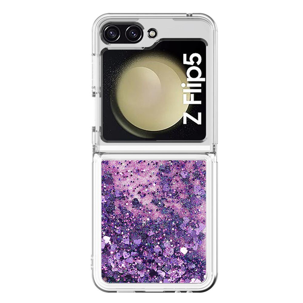 Samsung Galaxy Z Flip 5 Glitter Powder TPU Hoesje paars