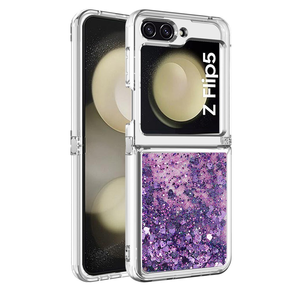 Samsung Galaxy Z Flip 5 Glitter Powder TPU Hoesje paars