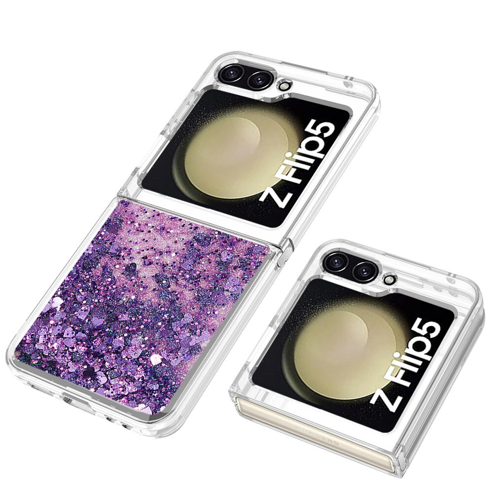 Samsung Galaxy Z Flip 5 Glitter Powder TPU Hoesje paars