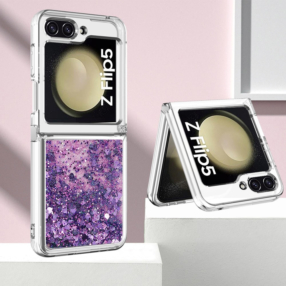 Samsung Galaxy Z Flip 5 Glitter Powder TPU Hoesje paars