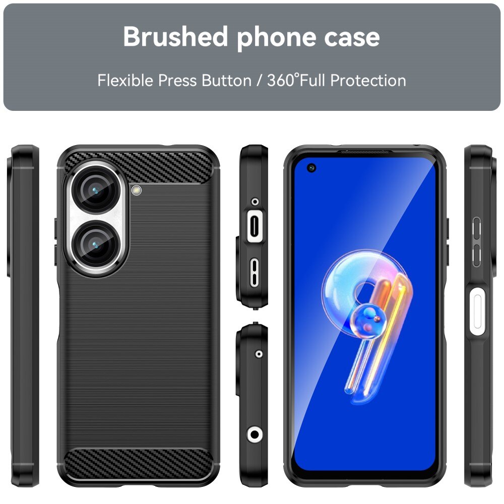 Hoesje TPU Brushed Asus Zenfone 10 zwart