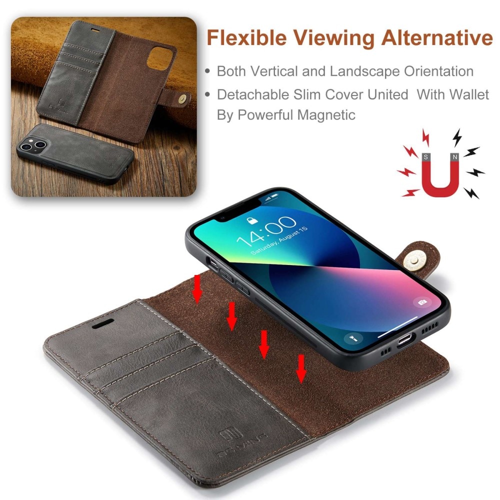 Magnet Wallet iPhone 15 Plus Brown