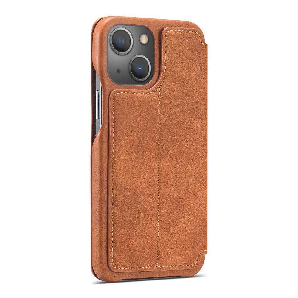 Slim Bookcover hoesje iPhone 15 cognac