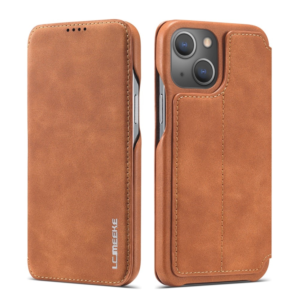 Slim Bookcover hoesje iPhone 15 cognac