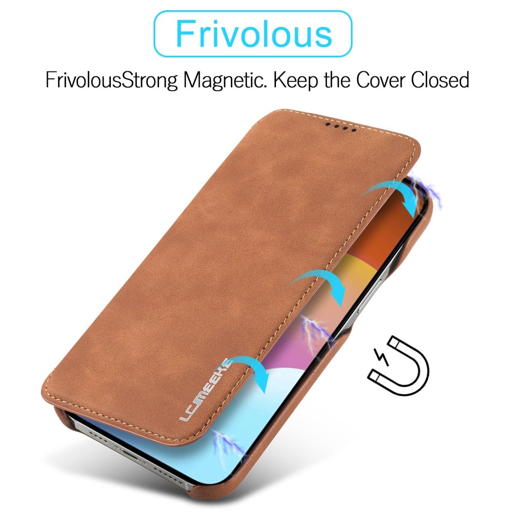 Slim Bookcover hoesje iPhone 15 Plus cognac