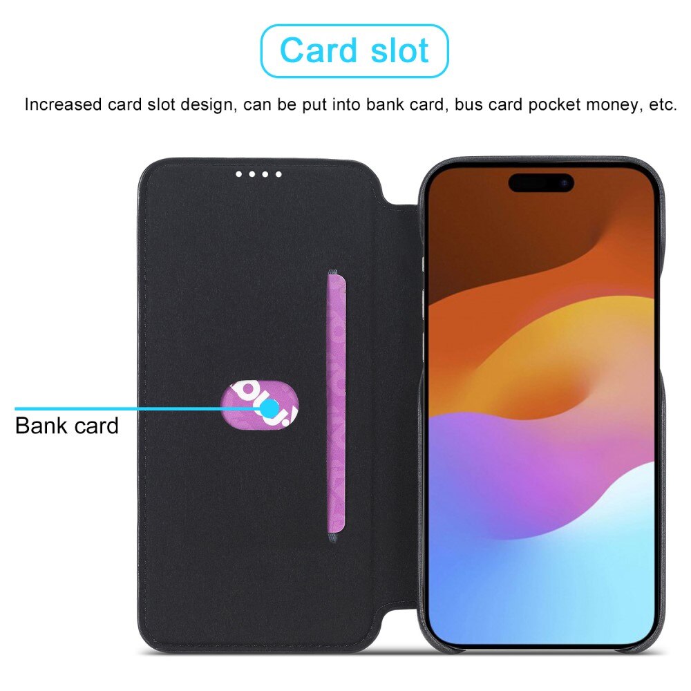 Slim Bookcover hoesje iPhone 15 Plus zwart