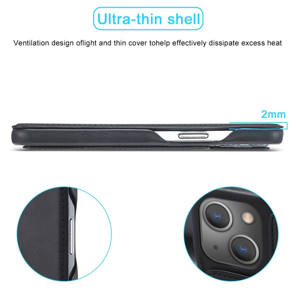 Slim Bookcover hoesje iPhone 15 Plus zwart