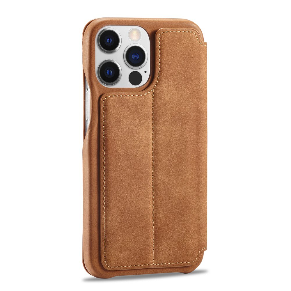 Slim Bookcover hoesje iPhone 15 Pro Max cognac