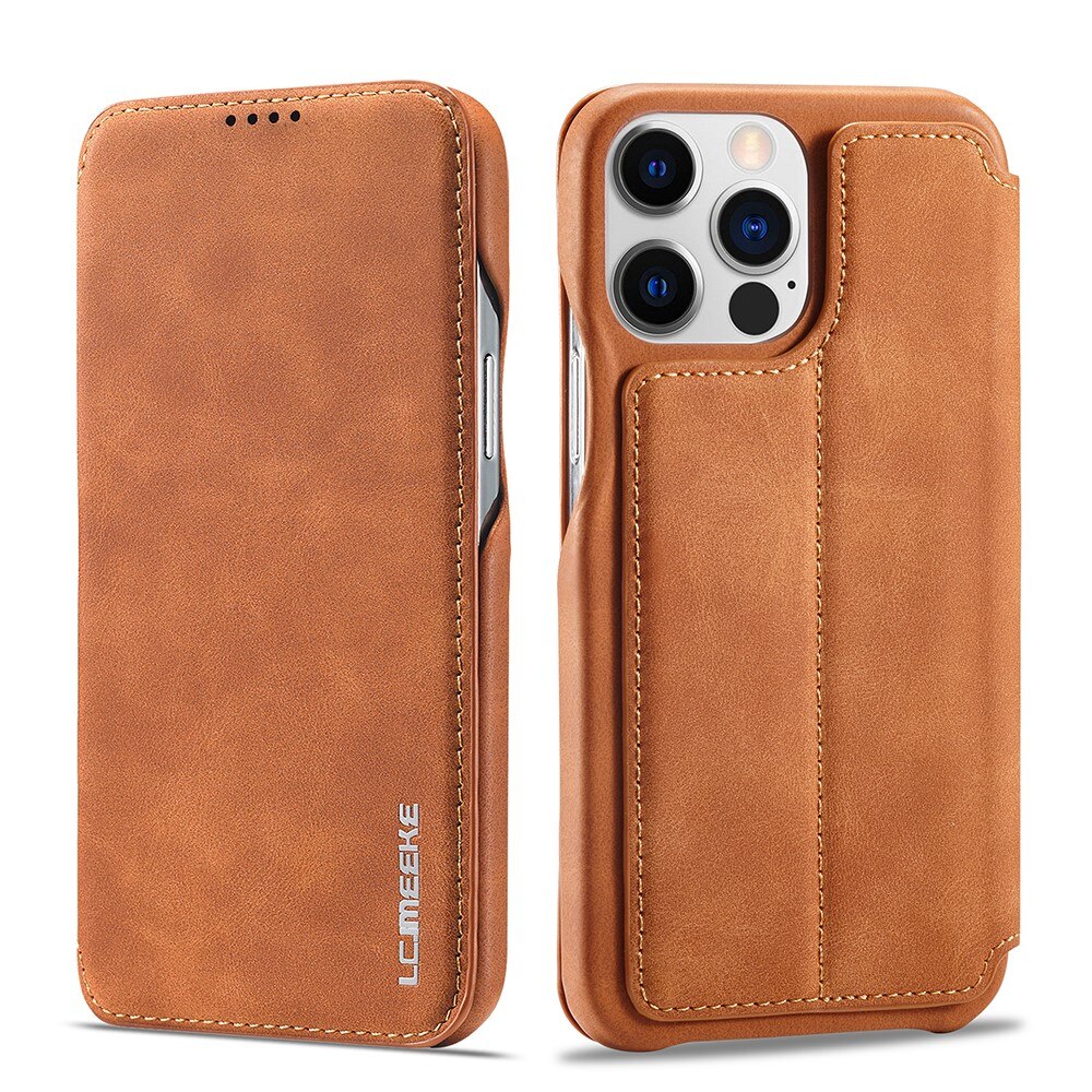 Slim Bookcover hoesje iPhone 15 Pro Max cognac