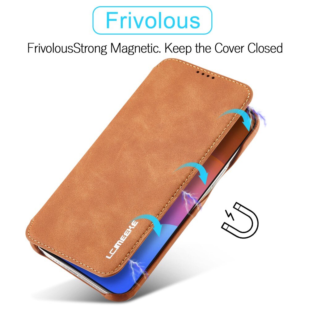 Slim Bookcover hoesje iPhone 15 Pro Max cognac