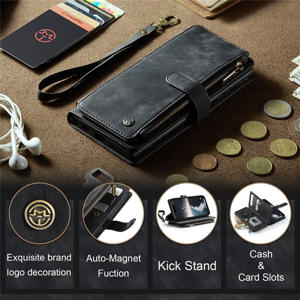 Bookcover hoesje Rits Apple iPhone 15 Plus Zwart
