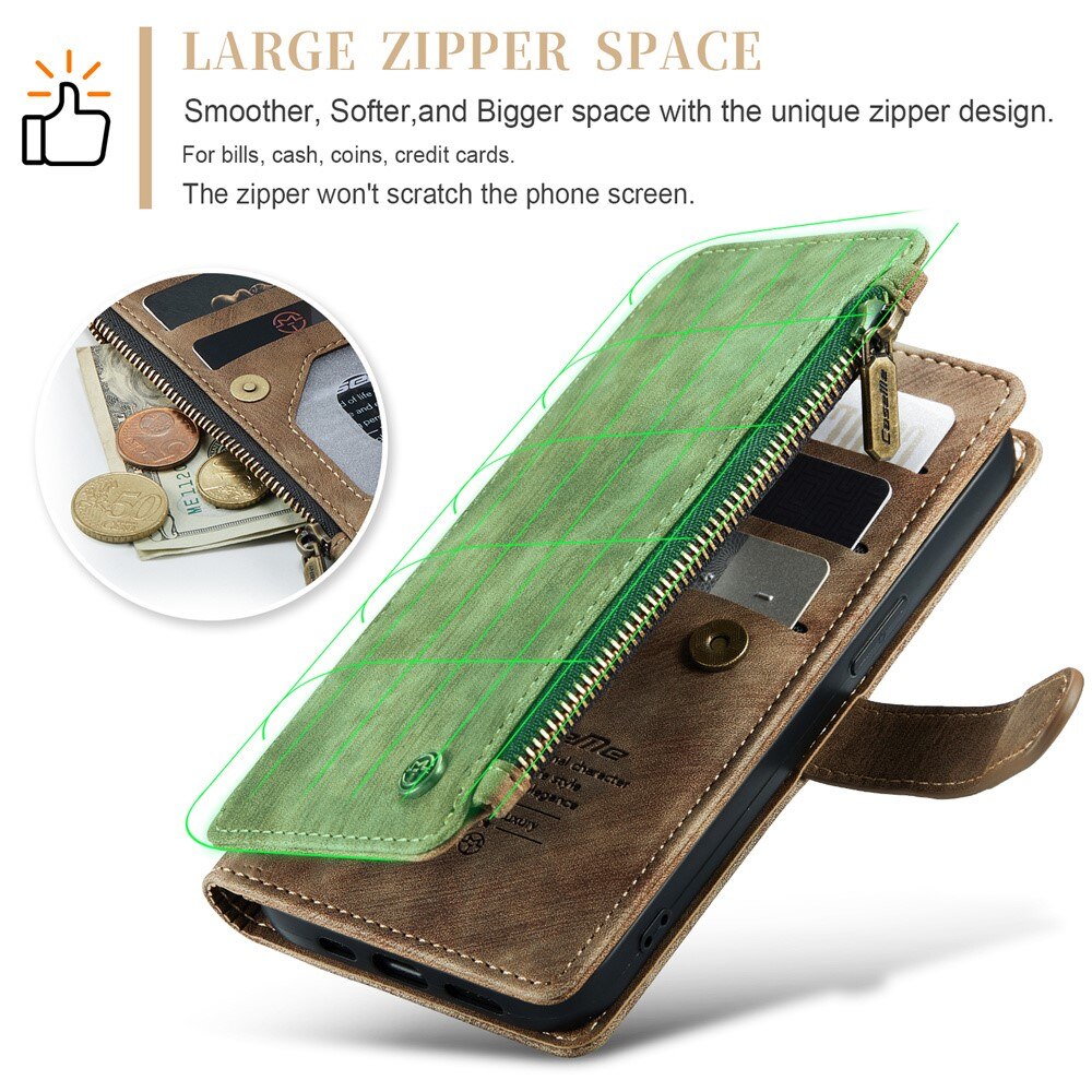 Bookcover hoesje Rits Apple iPhone 15 Plus Bruin