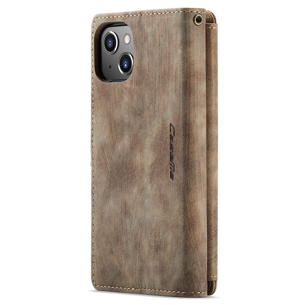 Bookcover hoesje Rits Apple iPhone 15 Plus Bruin