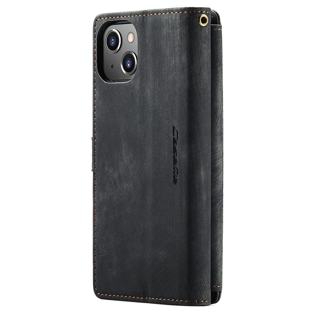 Bookcover hoesje Rits iPhone 15 Zwart