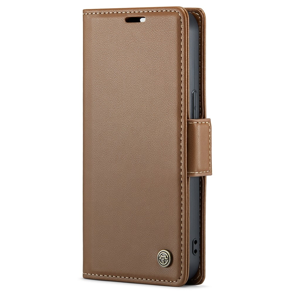 RFID blocking Slim Bookcover hoesje iPhone 15 bruin