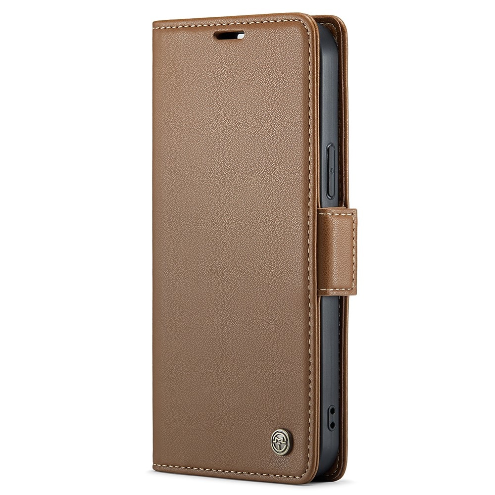 RFID blocking Slim Bookcover hoesje iPhone 15 Pro bruin