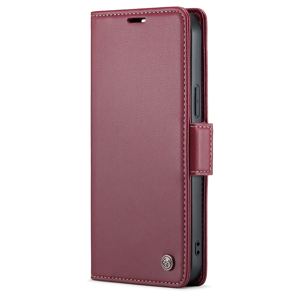 RFID blocking Slim Bookcover hoesje iPhone 15 Pro Max rood